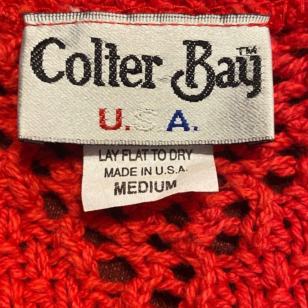 Colter Bay Women’s Cardigan HandLoomed 1989 Red Diamond Knit Size Medium - Picture 2 of 3
